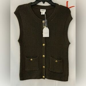 Song of Style Brown Sleeveless Cardigan